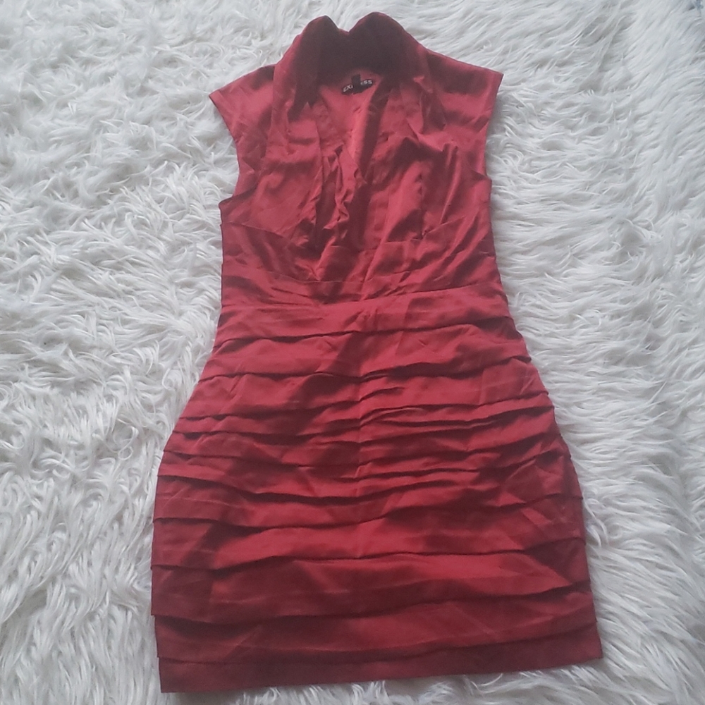 Express mini satiny red dress